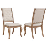 Brockway Tufted Side Chairs Cream and Barley Brown (Set of 2) Half Price Furniture