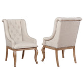 Brockway Tufted Arm Chairs Cream and Barley Brown (Set of 2) Half Price Furniture