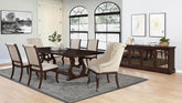 Brockway 7-Piece Rectangular Trestle Dining Set Antique java Half Price Furniture