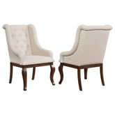 Brockway Tufted Arm Chairs Cream and Antique Java (Set of 2) Half Price Furniture