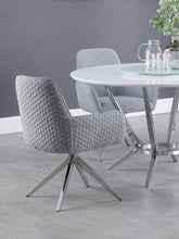 Abby Flare Arm Side Chair Light Grey and Chrome Half Price Furniture