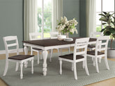 Madelyn 7-piece Rectangle Dining Set Dark Cocoa and Coastal White Half Price Furniture