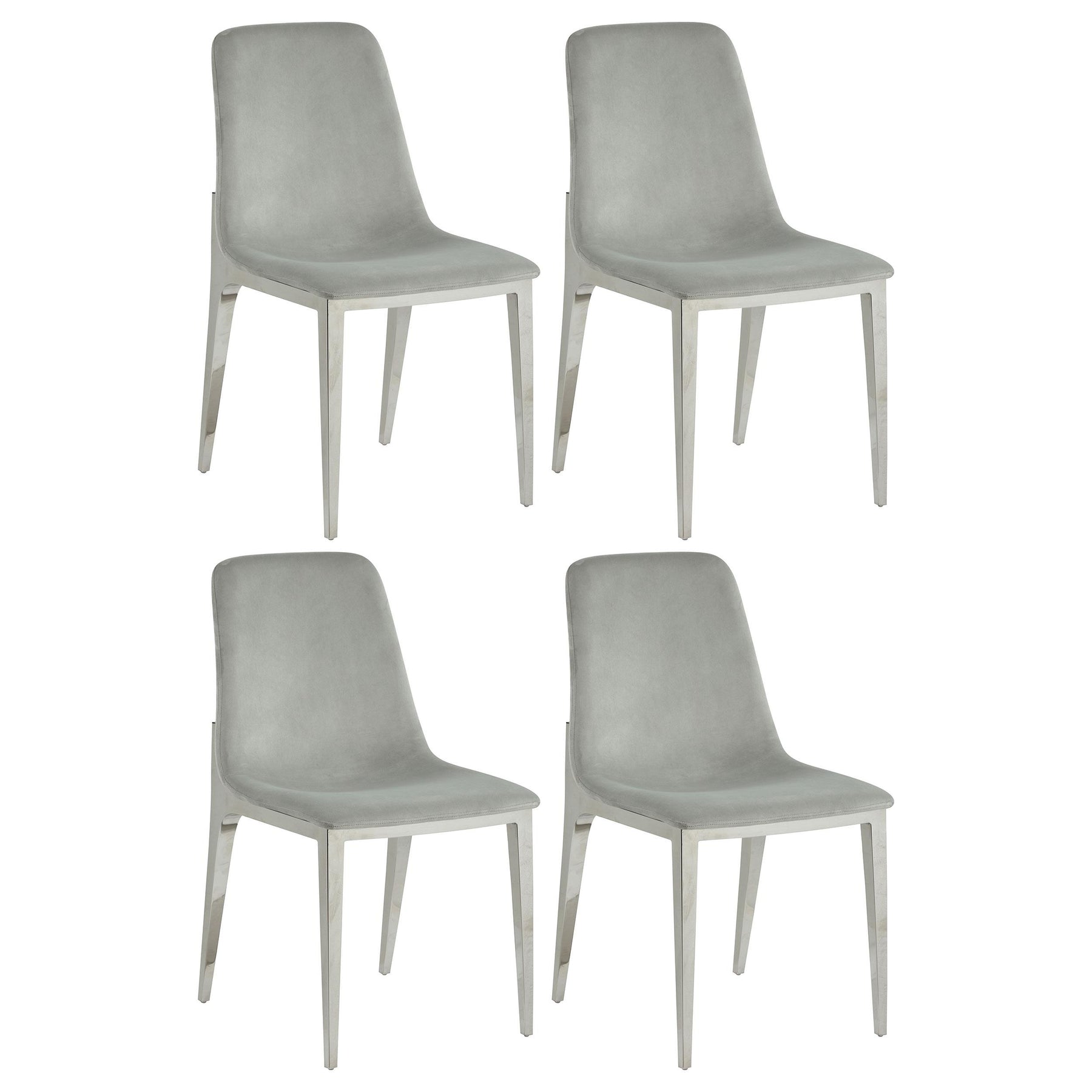 Irene Upholstered Side Chairs Light Grey and Chrome (Set of 4) Half Price Furniture