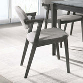 Stevie Upholstered Demi Arm Dining Side Chairs Brown Grey and Black (Set of 2)  Half Price Furniture