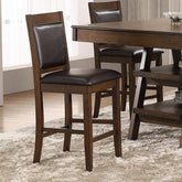 Dewey Upholstered Counter Height Chairs with Footrest (Set of 2) Brown and Walnut Half Price Furniture