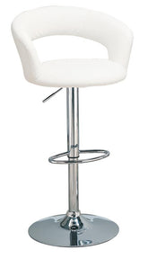 Barraza 29" Adjustable Height Bar Stool White and Chrome  Half Price Furniture