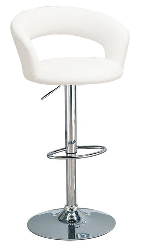 Barraza 29" Adjustable Height Bar Stool White and Chrome Half Price Furniture