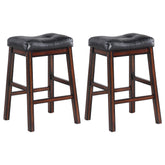 Donald Upholstered Counter Height Stools Black and Cappuccino (Set of 2) Half Price Furniture