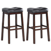 Donald Upholstered Bar Stools Black and Cappuccino (Set of 2) Half Price Furniture