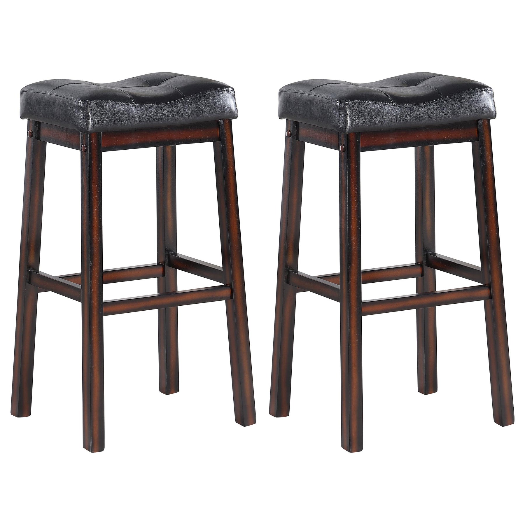 Donald Upholstered Bar Stools Black and Cappuccino (Set of 2) Half Price Furniture