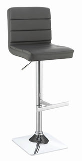 Bianca Upholstered Adjustable Bar Stools Grey and Chrome (Set of 2) Half Price Furniture