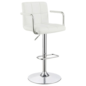 Palomar Adjustable Height Bar Stool White and Chrome Half Price Furniture