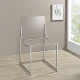 Adino Acrylic Dining Side Chair Clear and Chrome Half Price Furniture