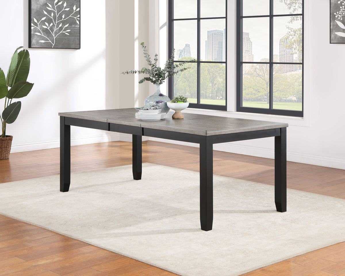 Elodie Rectangular Dining Table with Extension Grey and Black Half Price Furniture