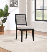 Elodie Upholstered Padded Seat Dining Side Chair Dove Grey and Black (Set of 2) Half Price Furniture