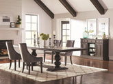 Phelps 5-Piece Rectangular Trestle Dining Set Antique Noir and Grey Half Price Furniture