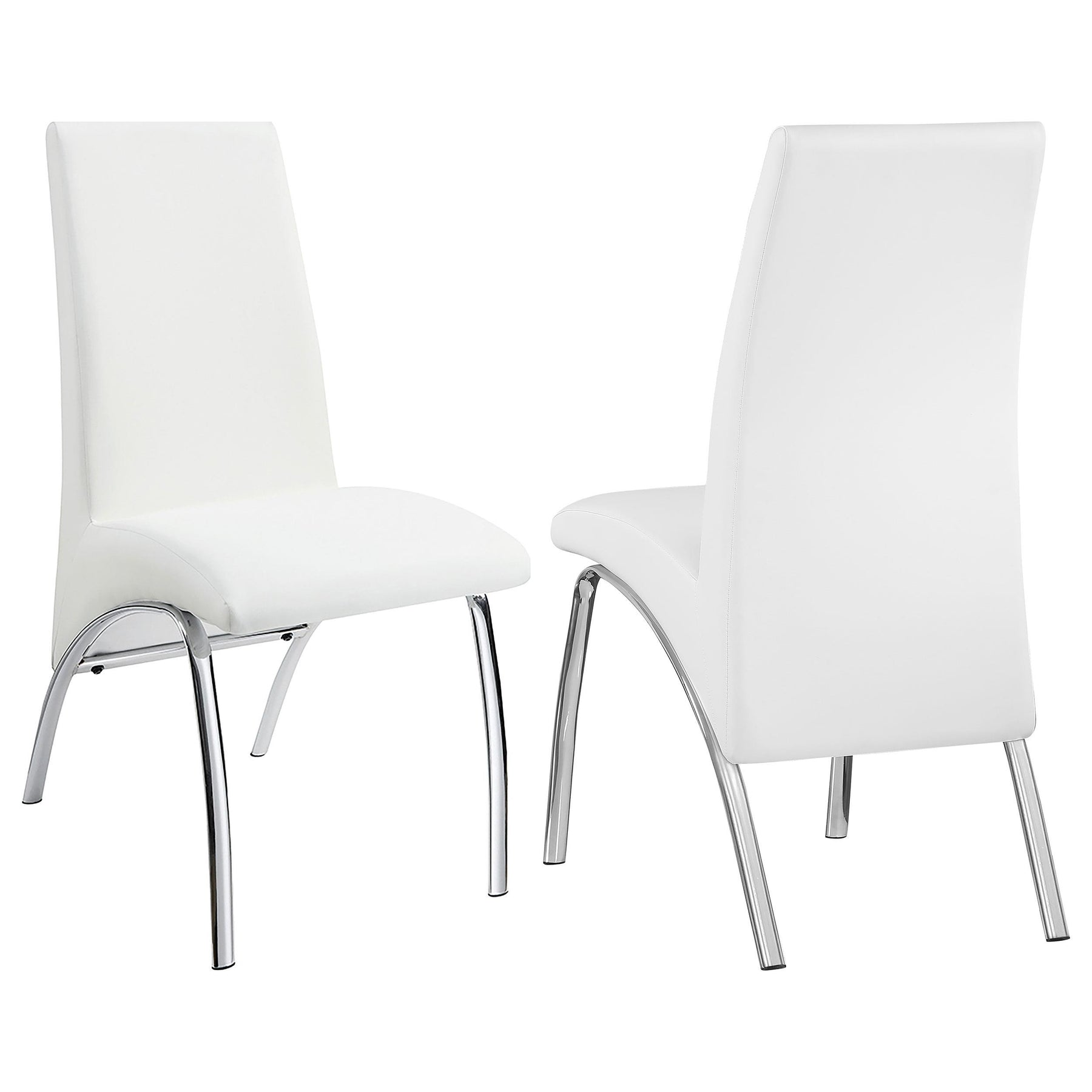 Bishop Upholstered Side Chairs White and Chrome (Set of 2) Half Price Furniture