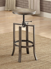 Bartlett Adjustable Height Swivel Bar Stools Brushed Nutmeg and Slate Grey (Set of 2)  Half Price Furniture