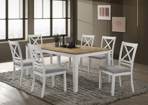 Hollis Rectangular Dining Table Set Brown and White - Half Price Furniture