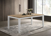 Hollis Rectangular Solid Wood Dining Table Brown and White Half Price Furniture