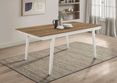 Anwar Rectangular Wood Dining Table Natural Acacia and Off White Half Price Furniture