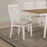 Anwar Vertical Slat Back Dining Side Chair Off White Half Price Furniture