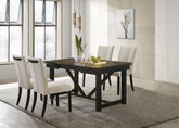 Malia Rectangular Dining Table Set with Refractory Extension Leaf Beige and Black Half Price Furniture