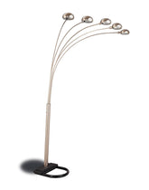 Kayd 5-light Floor Lamp with Curvy Dome Shades Chrome and Black Half Price Furniture