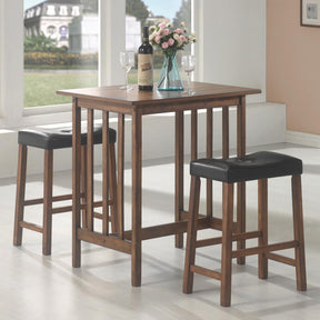 Oleander 3-piece Counter Height Dining Table Set Nut Brown Half Price Furniture