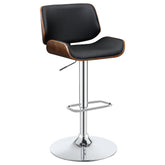 Folsom Upholstered Adjustable Bar Stool Black and Chrome Half Price Furniture