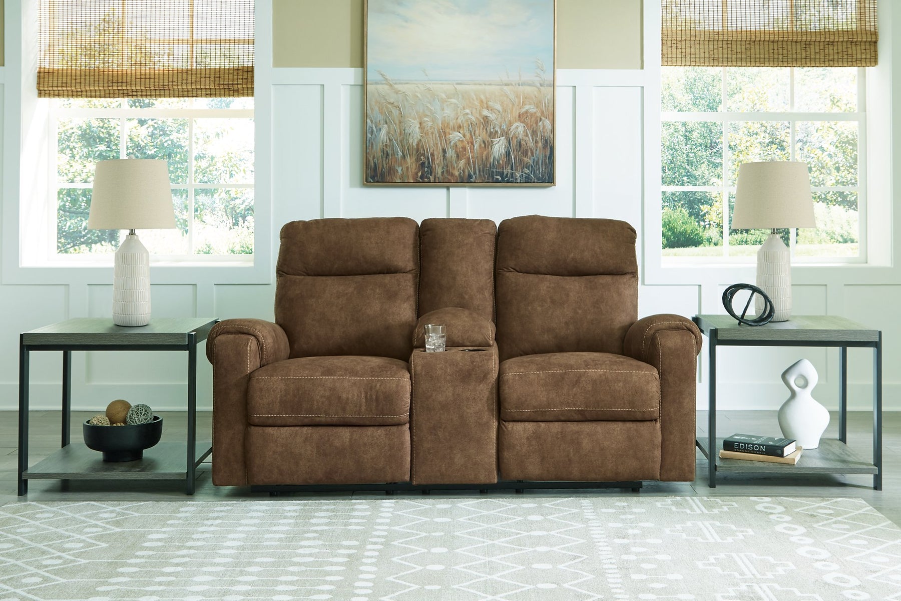 Edenwold Reclining Loveseat with Console - Half Price Furniture