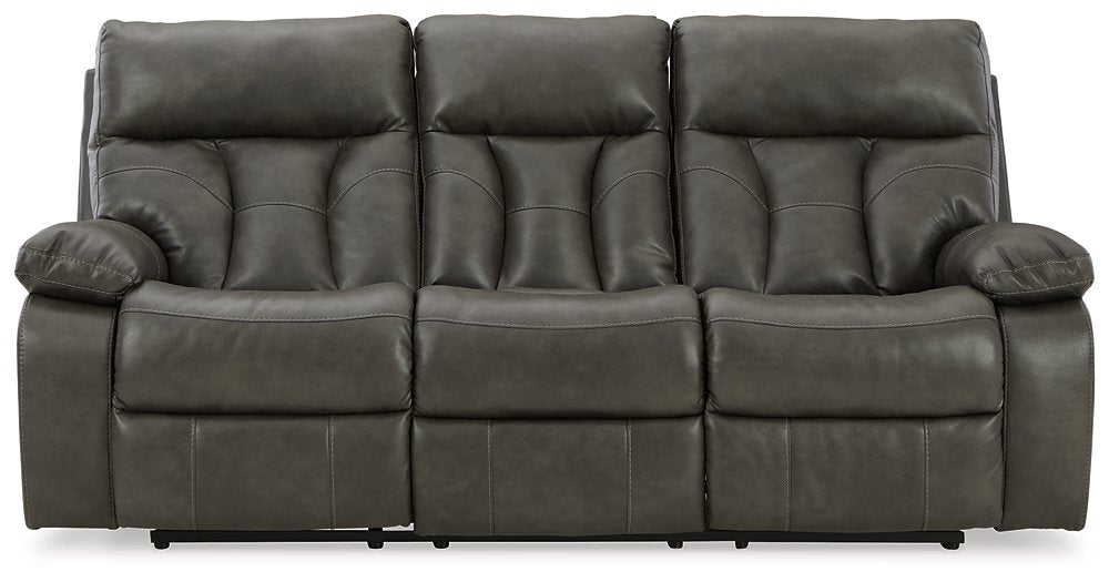 Willamen Reclining Sofa with Drop Down Table Half Price Furniture