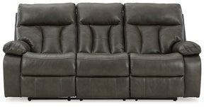 Willamen Reclining Sofa with Drop Down Table Half Price Furniture