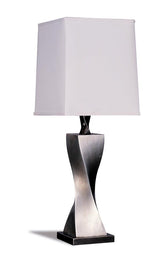 Keene Square Shade Table Lamps White and Antique Silver (Set of 2) Half Price Furniture