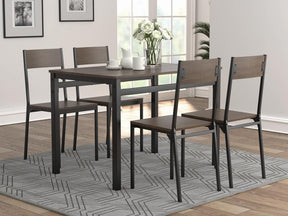 Lana 5-piece Rectangular Dining Table Set Dark Brown and Matte Black Half Price Furniture