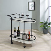 Desiree 2-tier Bar Cart with Casters Black Half Price Furniture