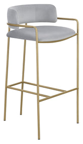 Comstock Upholstered Low Back Stool Grey and Gold Half Price Furniture