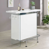 Acosta Rectangular Bar Unit with Footrest and Glass Side Panels Half Price Furniture