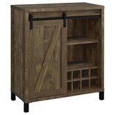 Arlington Bar Cabinet with Sliding Door Rustic Oak Half Price Furniture