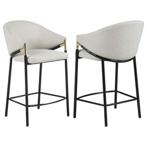 Chadwick Sloped Arm Counter Height Stools Beige and Glossy Black (Set of 2) Half Price Furniture