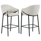 Chadwick Sloped Arm Bar Stools Beige and Glossy Black (Set of 2) Half Price Furniture