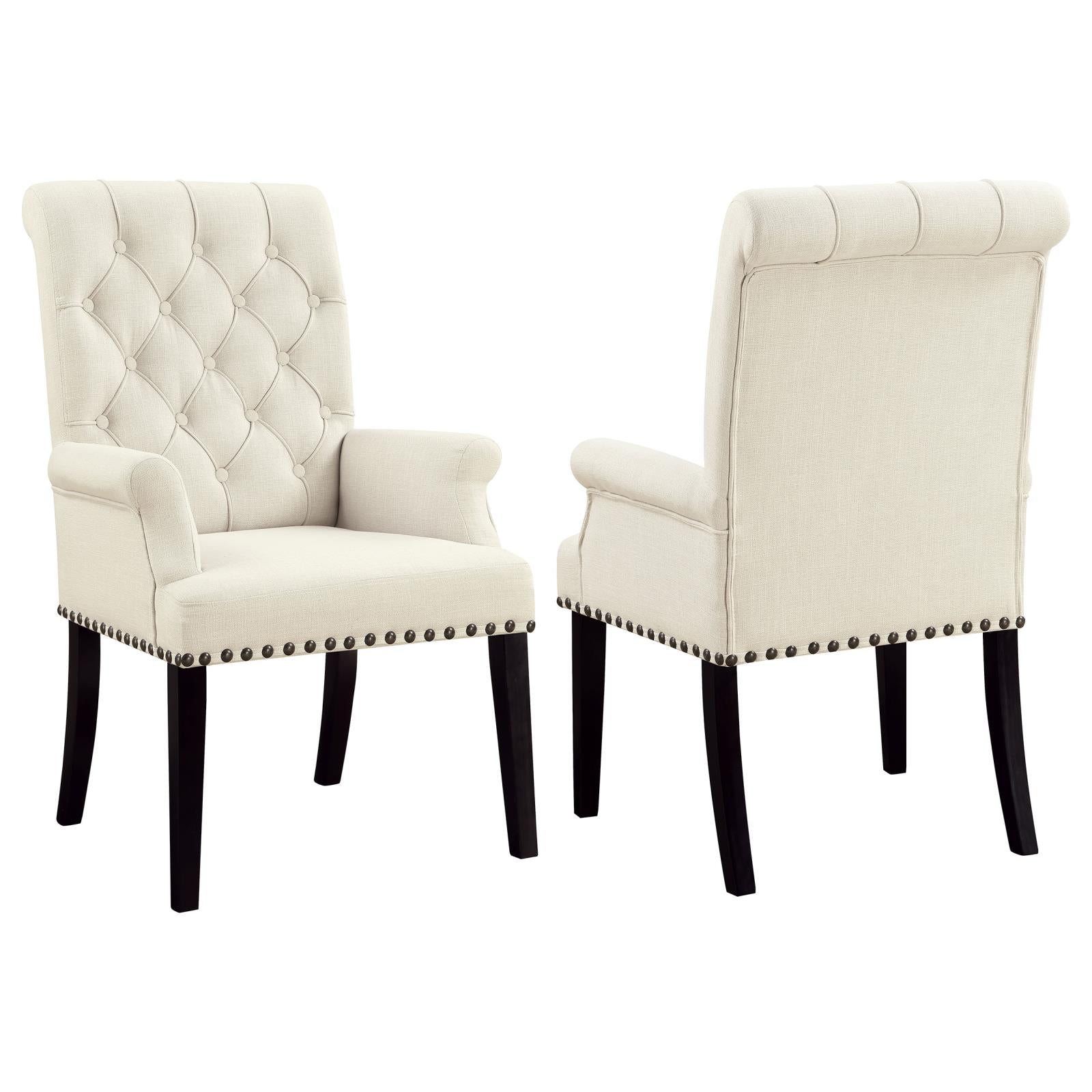 Alana Tufted Back Upholstered Arm Chair Beige Half Price Furniture