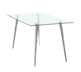 Gilman Rectangle Glass Top Dining Table Half Price Furniture