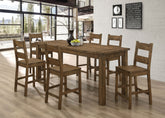 Coleman 7-piece Counter Height Dining Set Rustic Golden Brown Half Price Furniture