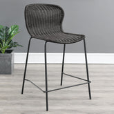 Mckinley Upholstered Counter Height Stools with Footrest (Set of 2) Brown and Sandy Black Half Price Furniture