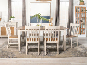 Kirby Dining Set Natural and Rustic Off White - Dining Room Set - Half Price Furniture