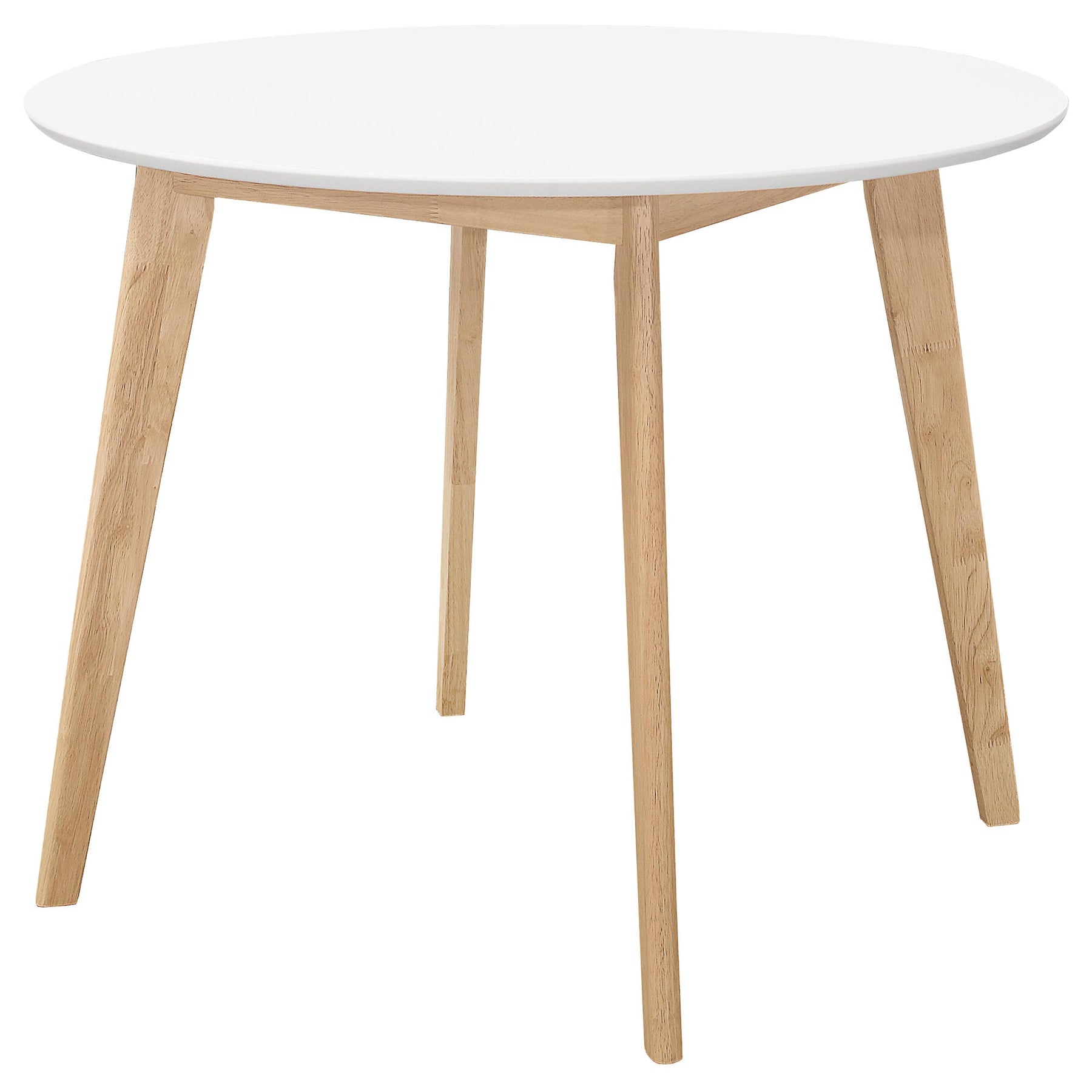 Breckenridge Round Dining Table Matte White and Natural Oak Half Price Furniture