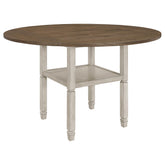 Sarasota Counter Height Table with Shelf Storage Nutmeg and Rustic Cream Half Price Furniture