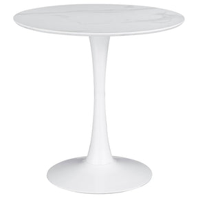 Arkell 30-inch Round Pedestal Dining Table White  Half Price Furniture