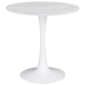 Arkell 30-inch Round Pedestal Dining Table White Half Price Furniture